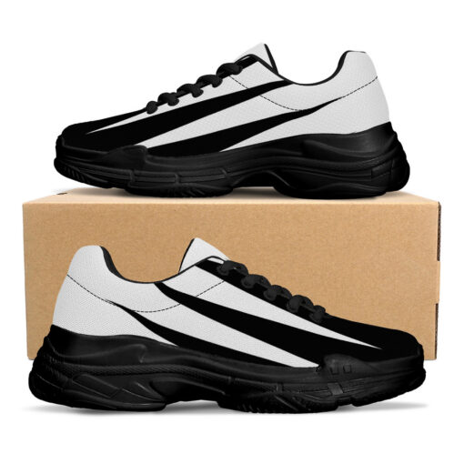 Black and White Stripes Running Shoes