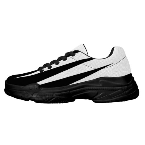 Black and White Stripes Running Shoes - Image 4