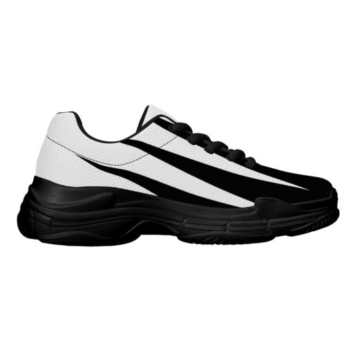 Black and White Stripes Running Shoes - Image 5