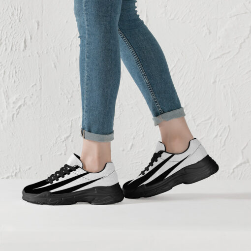 Black and White Stripes Running Shoes - Image 6