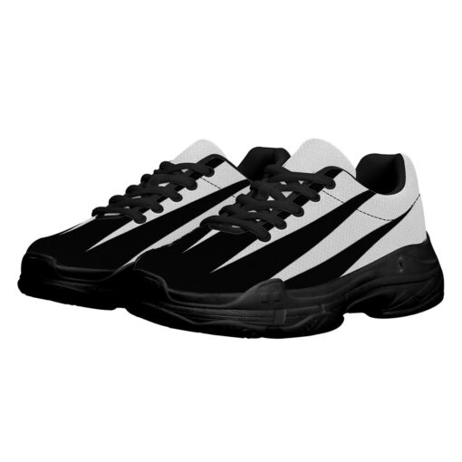 Black and White Stripes Running Shoes - Image 2