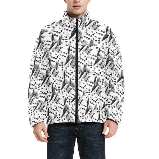 Black and White Dice Men's Padded Jacket - Image 3