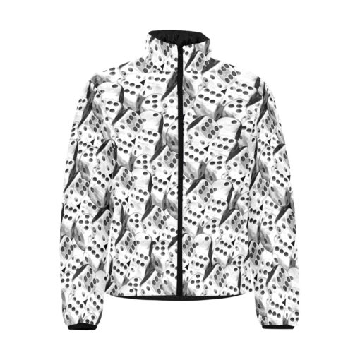 Black and White Dice Men's Padded Jacket