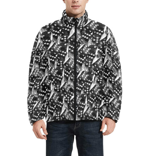 Black and White Dice Men's Padded Jacket - Image 3