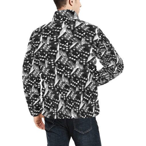 Black and White Dice Men's Padded Jacket - Image 4