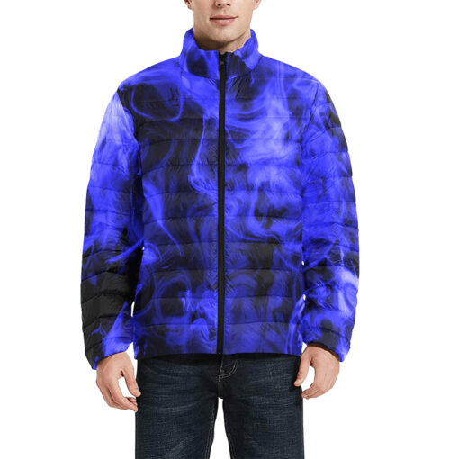 Blue Neon Smoke Men's Padded Jacket - Image 3