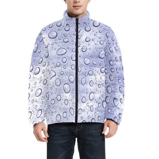 Water Drops Men's Padded Jacket - Image 3