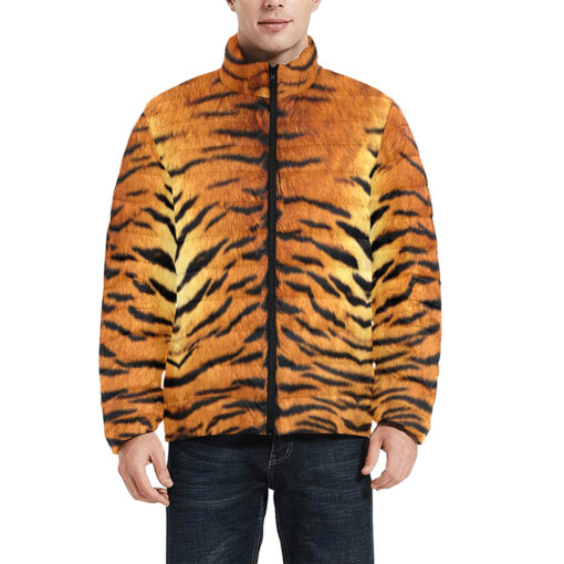 Tiger Pattern Men's Padded Jacket - Image 3