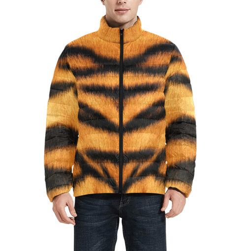 Tiger Pattern Men's Padded Jacket - Image 3