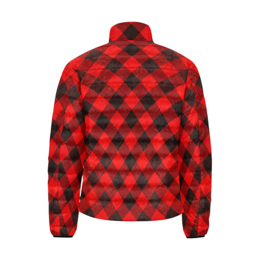 Red Checkered Men's Padded Jacket - Image 2