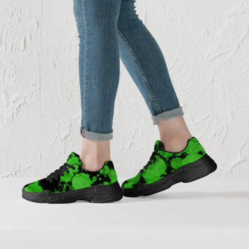 Green Paint Blots Running Shoes - Image 6