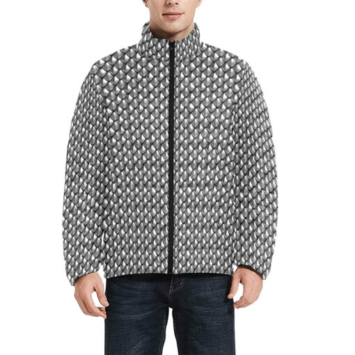 Metal Scales Men's Padded Jacket - Image 3