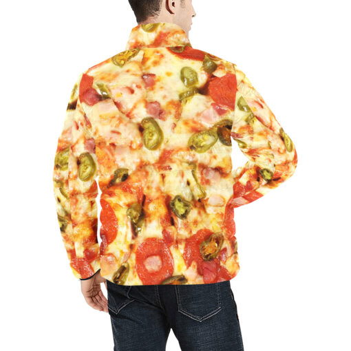 Pizza Pattern Men's Padded Jacket - Image 4