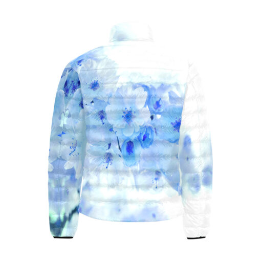 Blue Sakura Flowers Men's Padded Jacket - Image 2