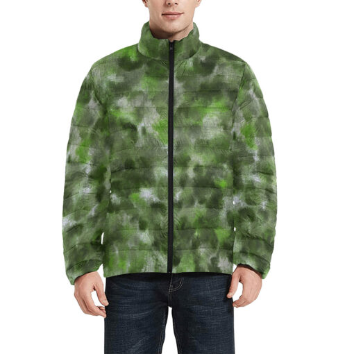 Green Canvas Camouflage Men's Padded Jacket - Image 3