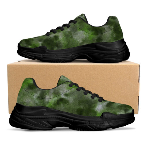 Green Canvas Camouflage Running Shoes