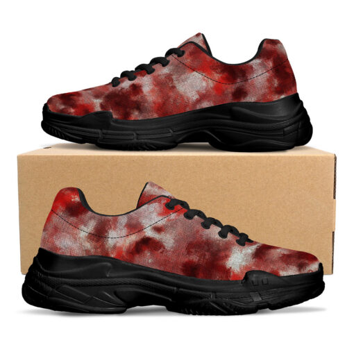 Red Canvas Camouflage Running Shoes