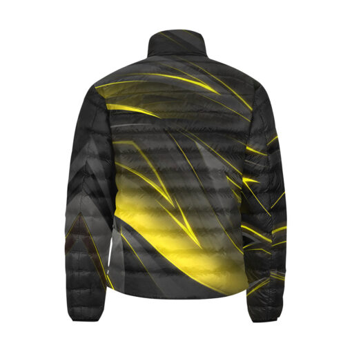 Yellow Geometric Stripes Men's Padded Jacket - Image 2