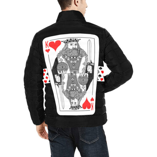 King of Hearts Playing Cards Men's Padded Jacket - Image 4