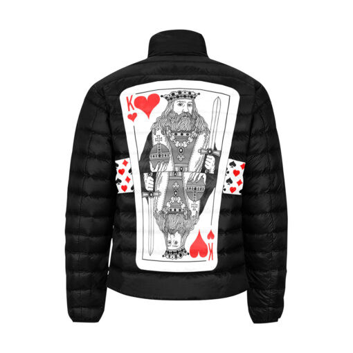 King of Hearts Playing Cards Men's Padded Jacket - Image 2