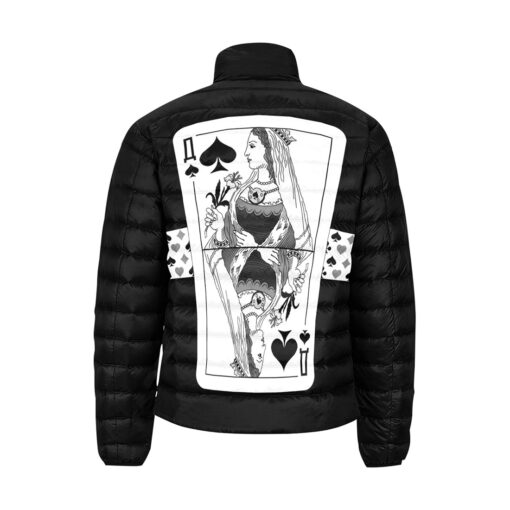 Queen of Spades Playing Cards Men's Padded Jacket - Image 2