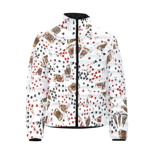 Royal Flush Playing Cards Men's Padded Jacket