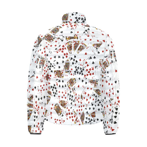 Royal Flush Playing Cards Men's Padded Jacket - Image 2