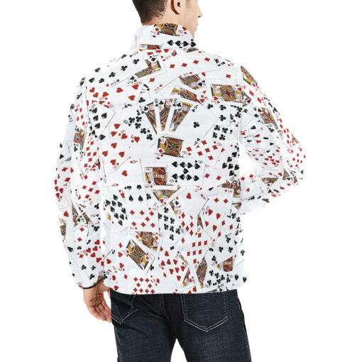 Royal Flush Playing Cards Men's Padded Jacket - Image 4