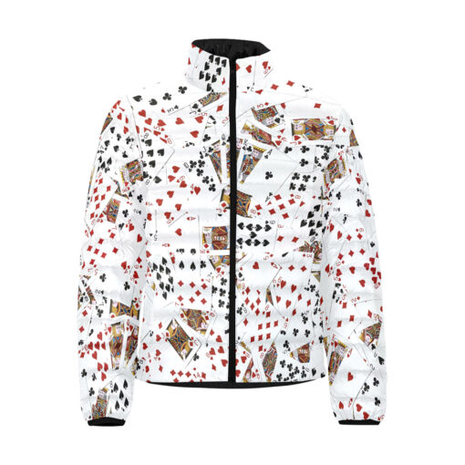 Royal Flush Playing Cards Men's Padded Jacket