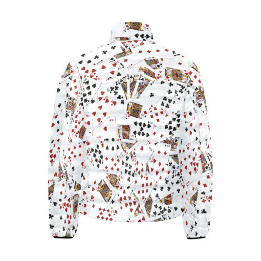 Royal Flush Playing Cards Men's Padded Jacket - Image 2