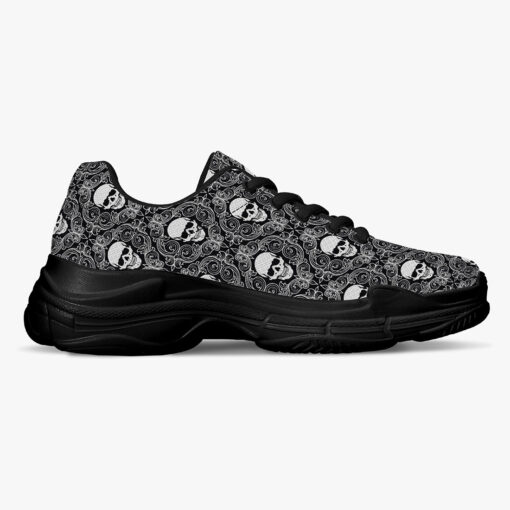 Skulls Lace Pattern Running Shoes - Image 5