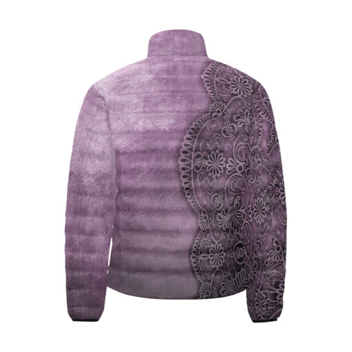 Violet Lace Ornament Men's Padded Jacket - Image 2