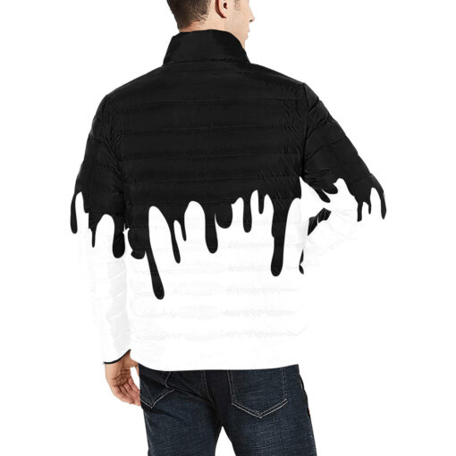 Black Paint Smudges Men's Padded Jacket - Image 4