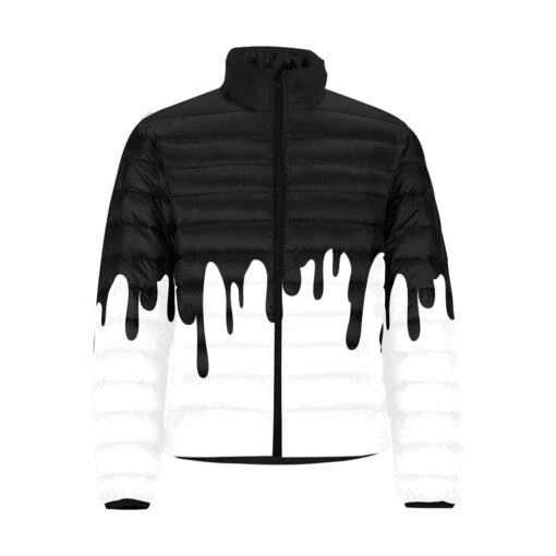 Black Paint Smudges Men's Padded Jacket