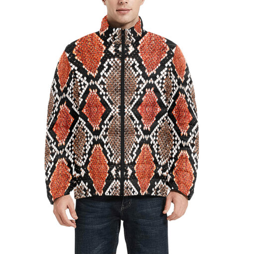 Snake Ornament Men's Padded Jacket - Image 3