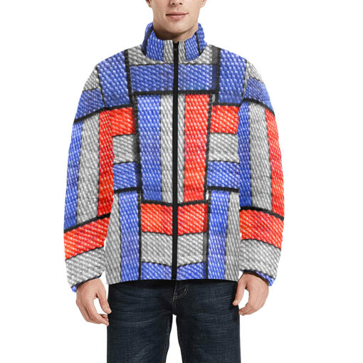 Colored Straps Men's Padded Jacket - Image 3