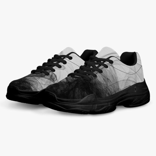 Black and White Abstraction Running Shoes - Image 2