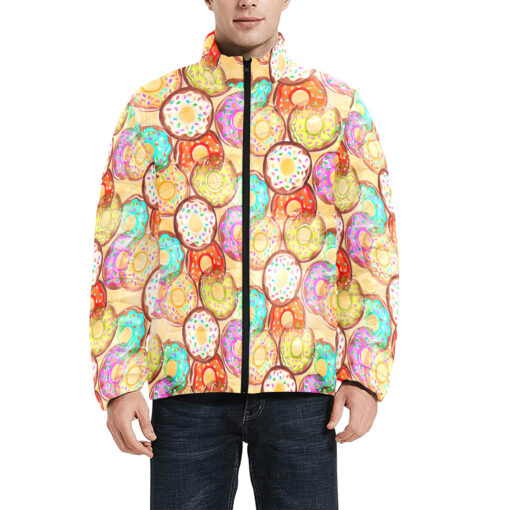 Donuts Print Men's Padded Jacket - Image 3