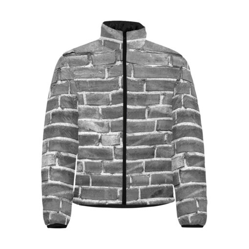 Gray Bricks Wall Men's Padded Jacket