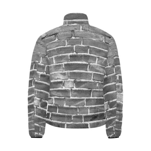 Gray Bricks Wall Men's Padded Jacket - Image 2