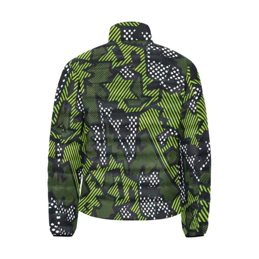 Green Geometric Men's Padded Jacket - Image 2