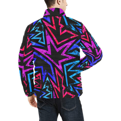 Music Grunge Geometric Men's Padded Jacket - Image 4