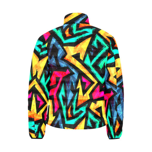 Bright Geometric Men's Padded Jacket - Image 2