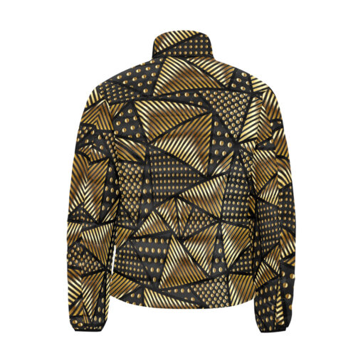 Gold Grunge Triangle Men's Padded Jacket - Image 2