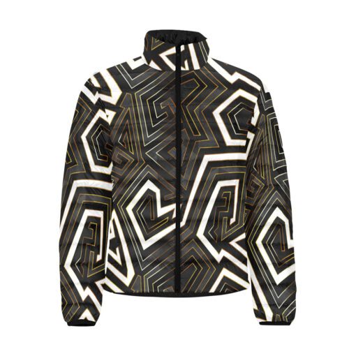 Retro Geometric Gold Frame Men's Padded Jacket