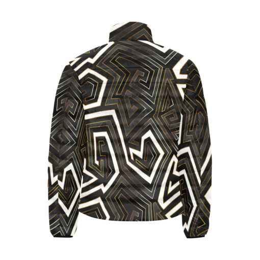 Retro Geometric Gold Frame Men's Padded Jacket - Image 2