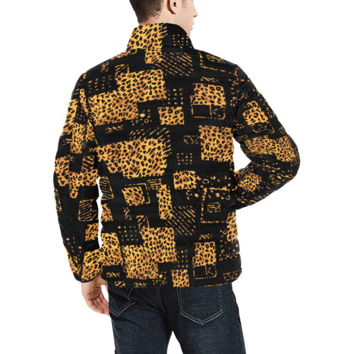 Abstract Animal Skin Fur Men's Padded Jacket - Image 4