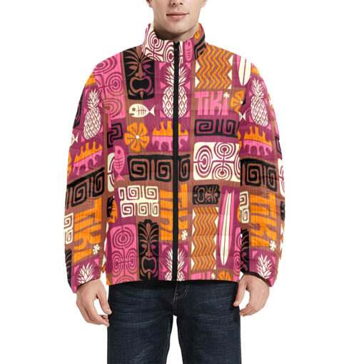 Exotic Tiki Scrapbook Men's Padded Jacket - Image 3