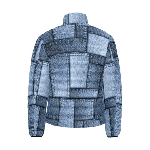 Denim Patchwork Men's Padded Jacket - Image 2