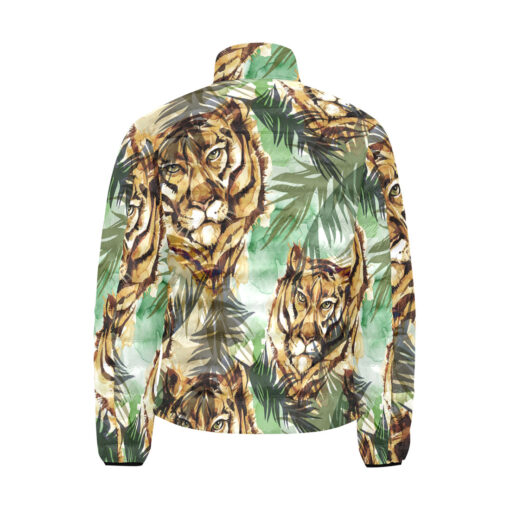 Tigers Exotic Tropical Leaves Men's Padded Jacket - Image 2